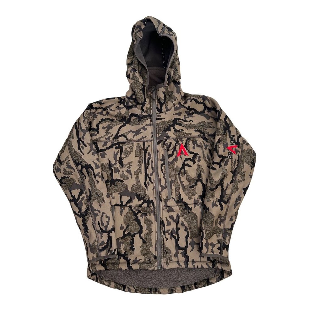 Braken Mens Camo Hooded Jacket W/ Fleece Lining Full Zip Medium Designed By Hunt